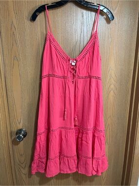 Bright Pink Mini Tie-Front Sundress
